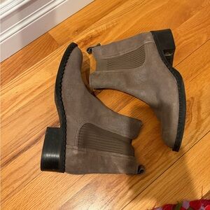 Gentle Souls Taupe Suede Chelsea Ankle Boots